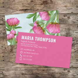 Tarjeta De Visita Personalizado Elegante Sencillo Moda Rosa Floral