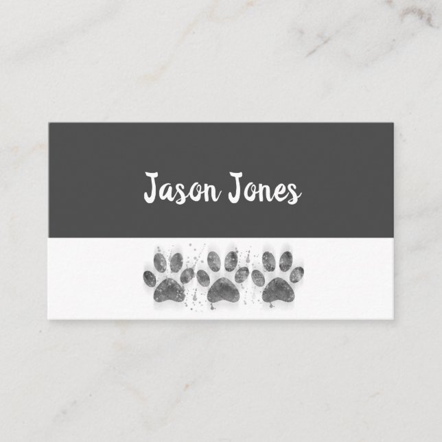 Tarjeta De Visita personalizado en negrita gris y blanco (Anverso)