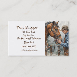 Tarjeta De Visita Personalizado Farrier Trimmer Happy Horse Business