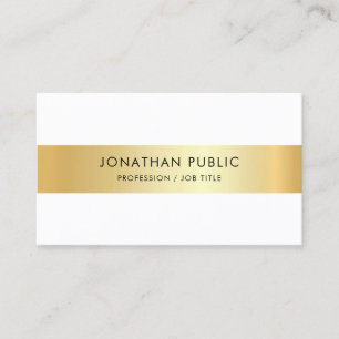 Tarjeta De Visita Personalizado Faux Gold Elegant Professional Templ