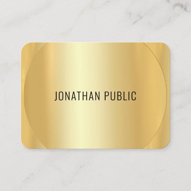 Tarjeta De Visita Personalizado Faux Gold Modern Elegant Template (Anverso)