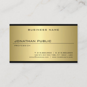 Tarjeta De Visita Personalizado Faux Gold Modern Simple Glamour Temp