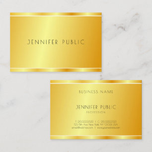 Tarjeta De Visita Personalizado Faux Gold Profesional Elegante