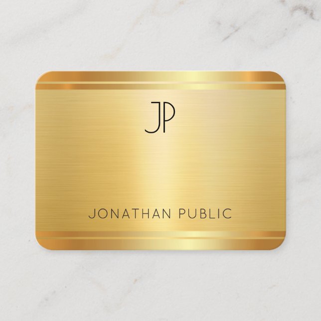Tarjeta De Visita Personalizado Faux Gold Profesional Moderno (Anverso)