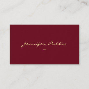 Tarjeta De Visita Personalizado Faux Gold Script Luxe Premium Thick