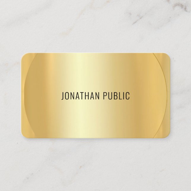 Tarjeta De Visita Personalizado Faux Gold Template Profesional Moder (Anverso)