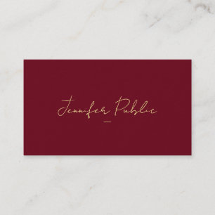 Tarjeta De Visita Personalizado Faux Gold Textos Script de lujo Prem