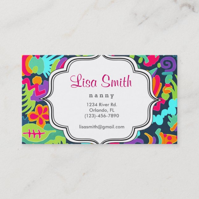 Tarjeta De Visita Personalizado floral (Anverso)