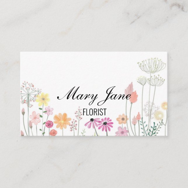Tarjeta De Visita Personalizado Floral (Anverso)
