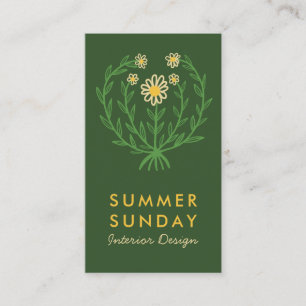 Tarjeta De Visita Personalizado Floral con logotipo de flores de mar