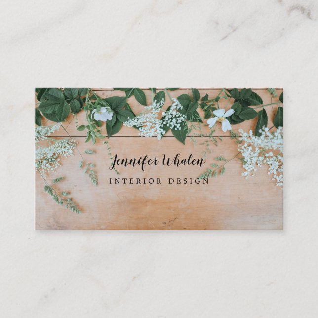 Tarjeta De Visita Personalizado floral de Boho ruso (Anverso)