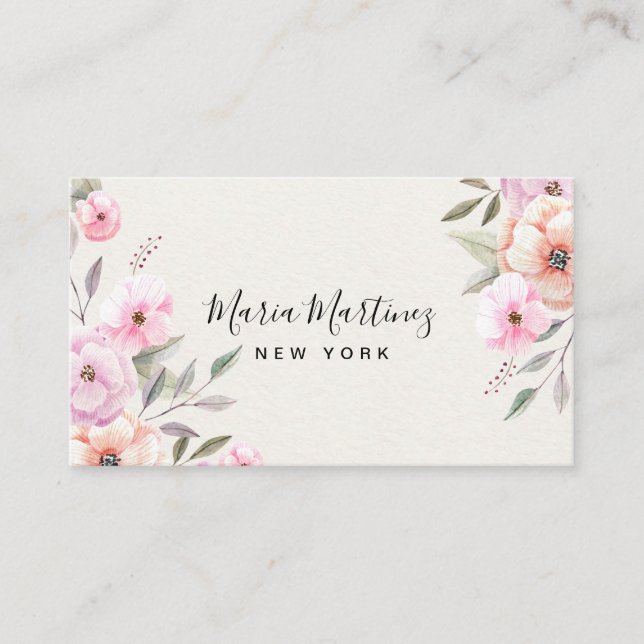 Tarjeta De Visita Personalizado Floral Luxury Boutique Floral (Anverso)