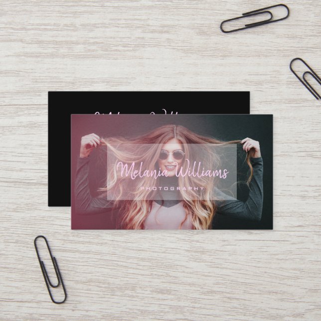Tarjeta De Visita Personalizado Foto escritura moderna manuscrita Bu (Anverso/Reverso In Situ)