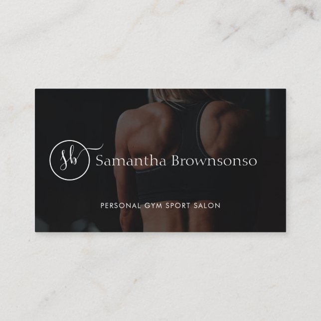 Tarjeta De Visita Personalizado foto pille entrenador personal de fi (Reverso)