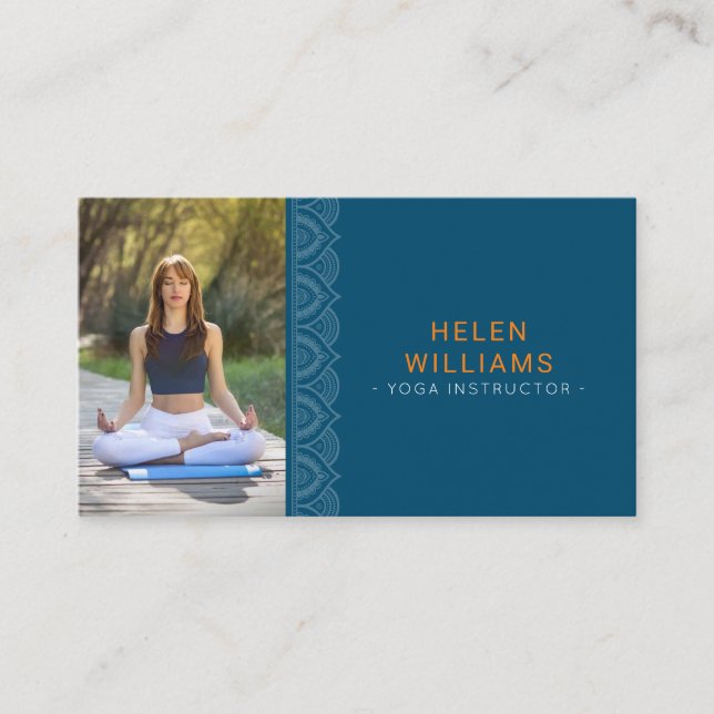 Tarjeta De Visita personalizado foto yoga meditación wellness (Anverso)