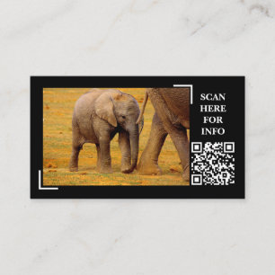 Tarjeta De Visita Personalizado fotográfico de Elephant Calf Wildlif