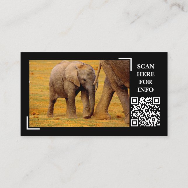 Tarjeta De Visita Personalizado fotográfico de Elephant Calf Wildlif (Anverso)