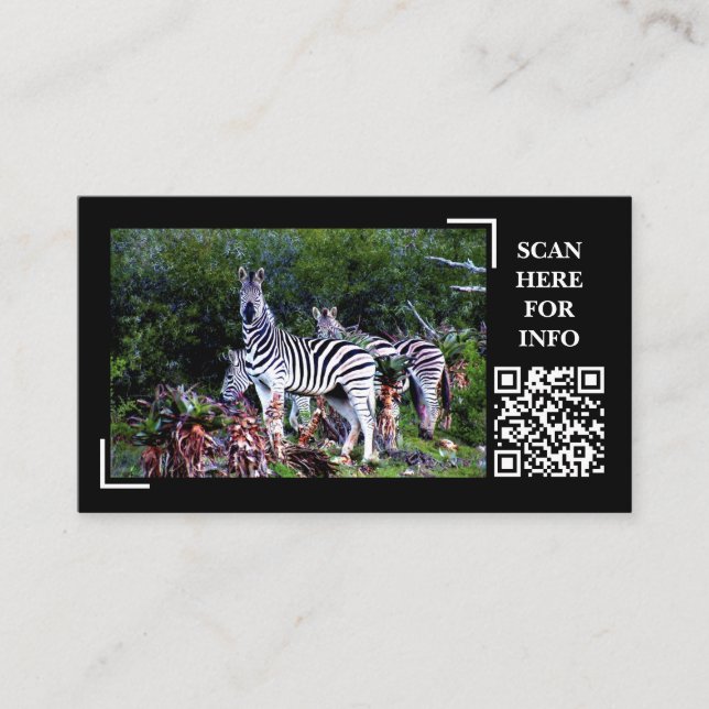 Tarjeta De Visita Personalizado fotográfico de vida silvestre Zebra  (Anverso)