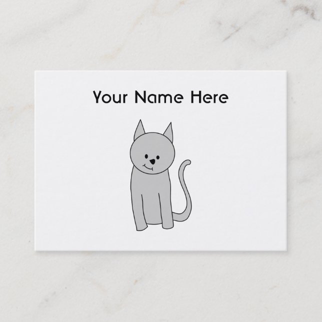 Tarjeta De Visita Personalizado Gato Gris. (Anverso)