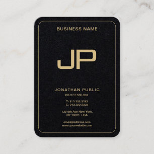 Tarjeta De Visita Personalizado Gold Mensajes de texto Monograma Pre