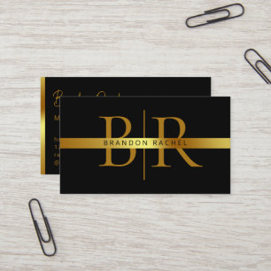 Tarjeta De Visita Personalizado Gold Modern Elegant Professional cód