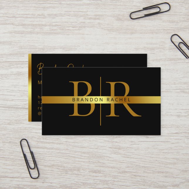 Tarjeta De Visita Personalizado Gold Modern Elegant Professional cód (Anverso/Reverso In Situ)