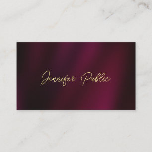Tarjeta De Visita Personalizado Gold Nombre de texto Script Glossy d