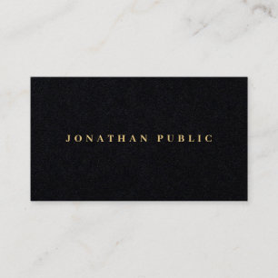 Tarjeta De Visita Personalizado Gold Text Elegant Luxury Premium Bla