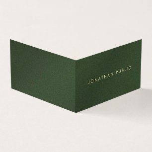 Tarjeta De Visita Personalizado Gold Textos Elegante Verde Lujo pleg