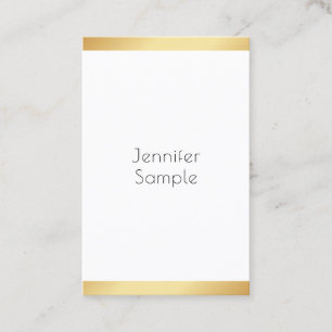 Tarjeta De Visita Personalizado Gold White Modern Template Profesion