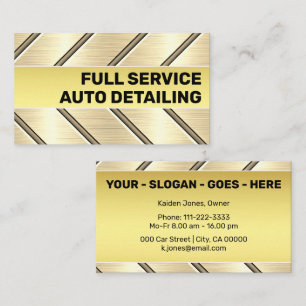 Tarjeta De Visita Personalizado Golden Metalizado Stecar Car Service