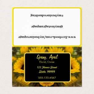 Tarjeta De Visita Personalizado Golden Sunflower cálido