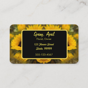 Tarjeta De Visita Personalizado Golden Sunflower cálido
