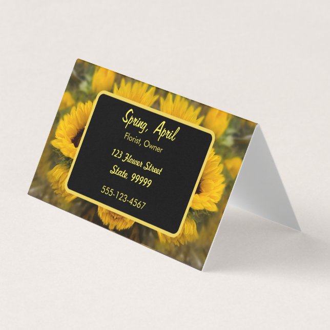 Tarjeta De Visita Personalizado Golden Sunflower cálido (Anverso)