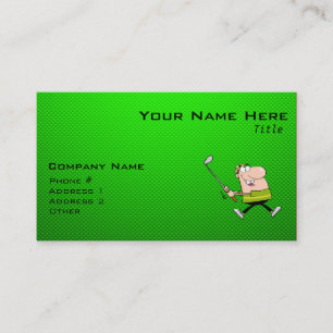 Tarjeta De Visita Personalizado Golfer; Verde