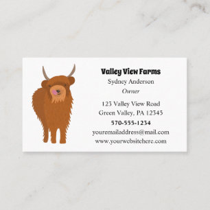 Tarjeta De Visita Personalizado gráfico de vacas de Escocia en la re