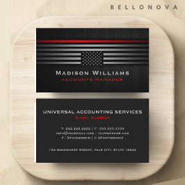 Tarjeta De Visita Personalizado Gris Negro Rojo Estados Unidos Bande