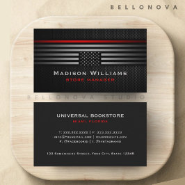 Tarjeta De Visita Personalizado Gris Negro Rojo Estados Unidos Bande