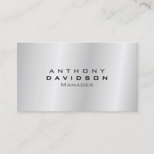 Tarjeta De Visita Personalizado gris plateado de moda hecho profesio