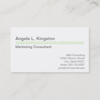 Tarjeta De Visita Personalizado gris verde manzana micro punto moder