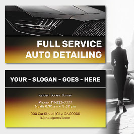 Tarjeta De Visita Personalizado Guay Golden Chrome Black Car Service