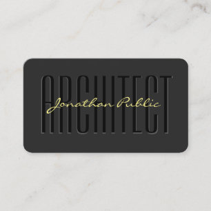 Tarjeta De Visita Personalizado Guión de texto Negro y arquitecto de