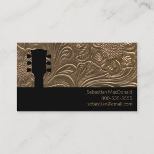 Tarjeta De Visita Personalizado Guitar Country Western Band Music