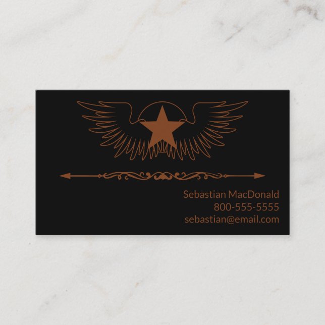 Tarjeta De Visita Personalizado Guitar Country Western Band Music Mú (Anverso)