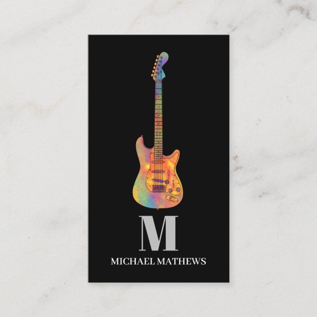 Tarjeta De Visita Personalizado Guitar Teacher (Anverso)