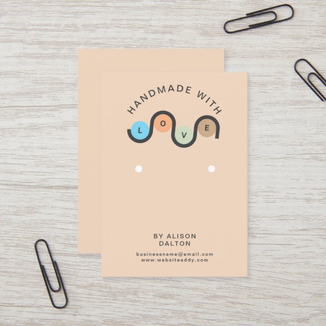 Tarjeta De Visita Personalizado hecho a mano con amor Joyería (Anverso/Reverso In Situ)