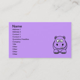 Tarjeta De Visita personalizado-hipopo lindo adorable morado amigabl