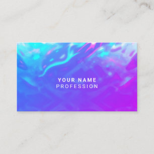 Tarjeta De Visita Personalizado Holográfico Iridescente Púrpura
