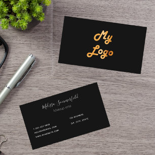 Tarjeta De Visita Personalizado imagen del logo oro negro