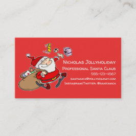 Tarjeta De Visita Personalizado informal y gracioso de Papá Noel